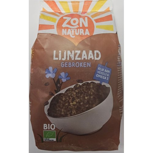 400 gram Zonnatura Lijnzaad Gebroken Biologisch (nieuwe verpakking)