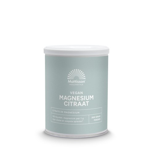 200 gram Mattisson Magnesium Citraat Poeder 150 mg Elementair