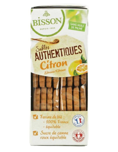 183 Gramm Bisson Authentieke Zandkoekjes met Citroen Biologisch