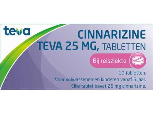 Teva Cinnarizine 25 mg - Bij Reisziekte 10 Tabletten