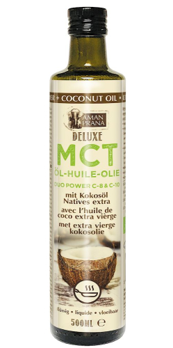 500 ml Aman Prana MCT Olie Deluxe Duopower met Kokos