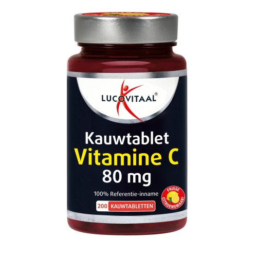 200 Kautabletten Lucovitaal Vitamine C 80 mcg Kauwtablet Citroen
