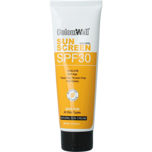 100 Ml ColourWell Natuurlijke Zonnecreme SPF 30