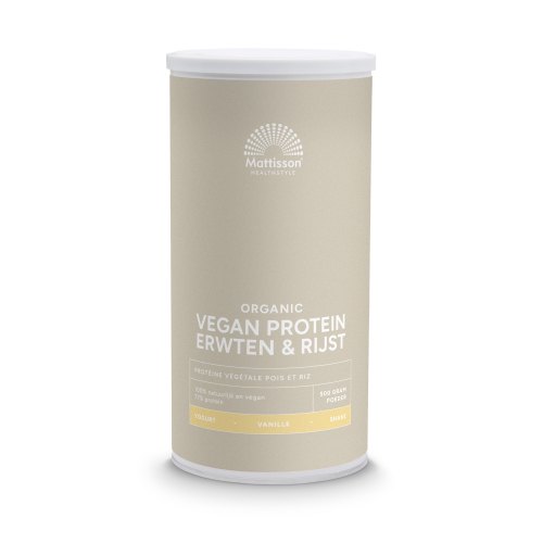 500 gram Mattisson Erwten & Rijst Protein Vanille Biologisch Vegan