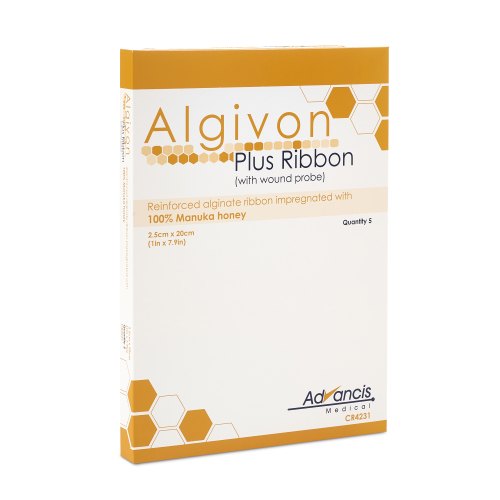 5 stuks Advancis Veterinary Algivon Plus Ribbon Manuka Alginate 2,5 x 20 cm