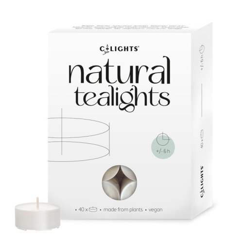C-Lights Natuurlijke Theelichtjes 6 Branduren 40 Stücke