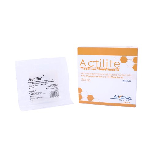 10 Stücke Advancis Veterinary Actilite Manuka Honing Non Adhesive Viscose Netverband 10 x 10 cm