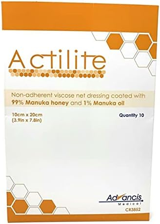 10 Stücke Advancis Veterinary Actilite Manuka Honing Non Adhesive Viscose Netverband 10 x 20 cm