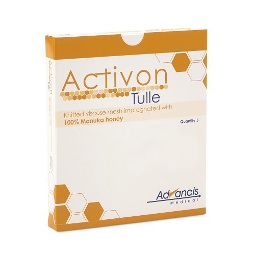 5 Stücke Advancis Veterinary Activon Tulle Manuka Honing Viscose Gaasverband 10 x 10 cm