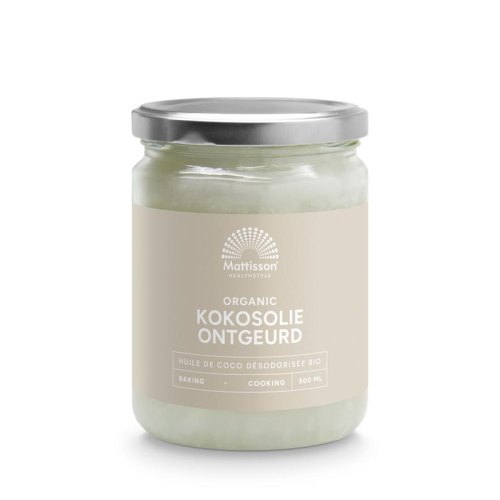 500 ml Mattisson Kokosolie Ontgeurd Biologisch