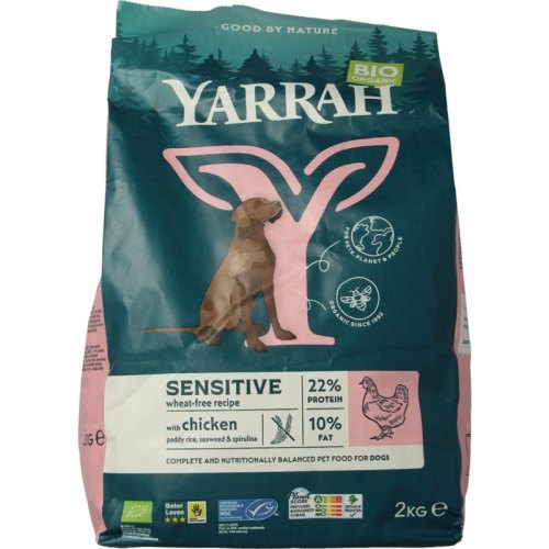 2000 gram Yarrah Hondenvoer Sensitive met Kip Biologisch