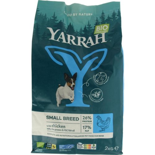 2000 gram Yarrah Hondenvoer Adult Small Breed met Kip Biologisch