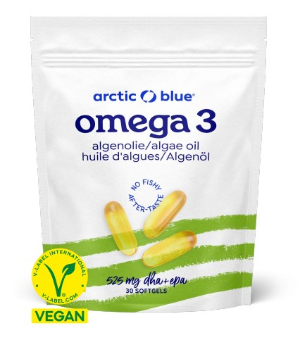 30 Softgels Arctic Blue Omega 3 Algenolie 525 mg DHA + EPA