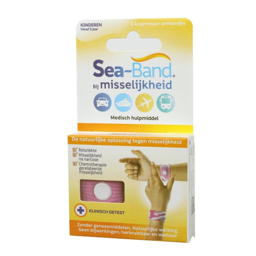 1 Paar Sea-Band Polsband Bij Misselijkheid Kinderen Roze