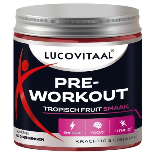 200 Gramm Lucovitaal Pre-Workout Tropisch Fruit Smaak