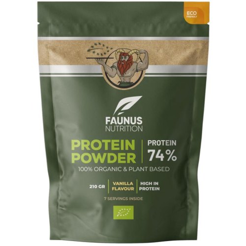 210 gram Faunus Nutrition Protein Powder Vanilla Flavour Biologisch