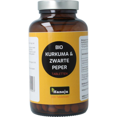 300 tabletten Hanoju Bio Kurkuma & Zwarte Peper