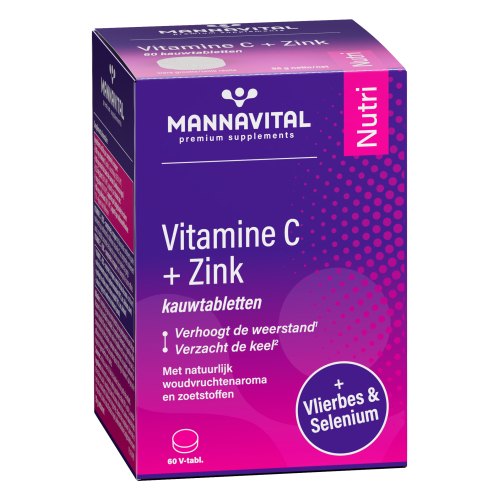 60 Kautabletten Mannavital Vitamine C + Zink