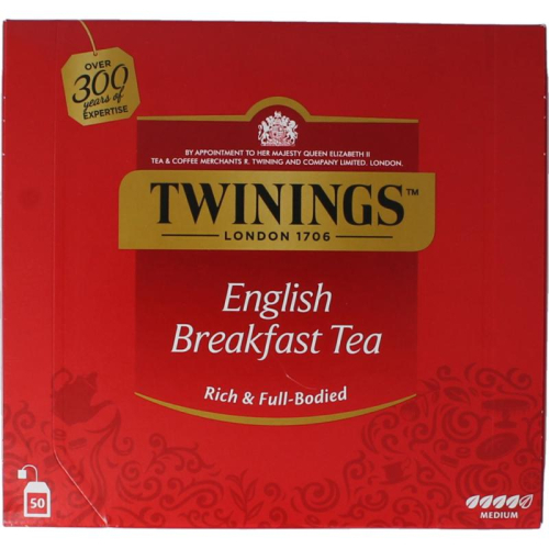 50 zakjes Twinings English Breakfast Thee