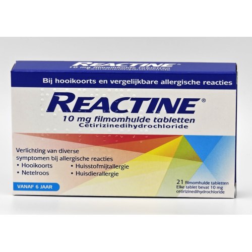 Reactine Filmomhulde Tabletten Cetirizine HCl 10 mg 21 tablets
