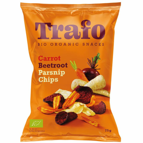 75 gram Trafo Groente Chips Biet Pastinaak Wortel Biologisch