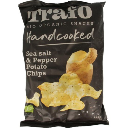 125 gram Trafo Handcooked Chips Sea Salt & Black Pepper Biologisch