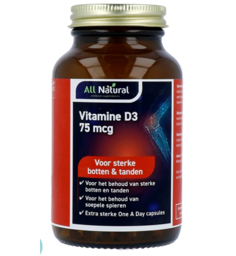 300 vegacaps All Natural Vitamine D3 75 mcg