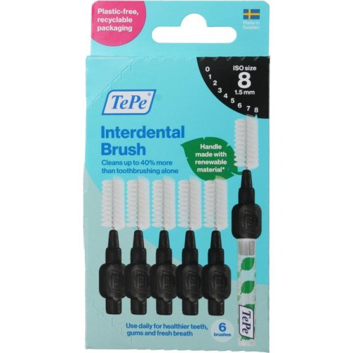 TePe Interdental Brush Original 3,4 mm Zwart Size 8 6 Stücke