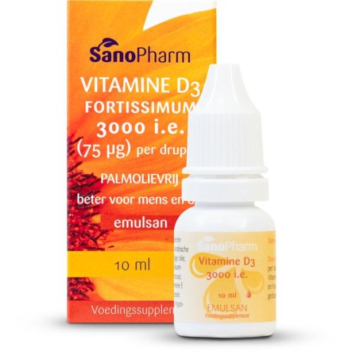 10 ml SanoPharm Vitamine D3 Fortissimum 3000 IE (75 mcg) Emulsan