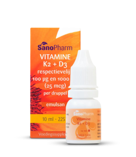 10 Ml SanoPharm Vitamine K2 + D3 Emulsan