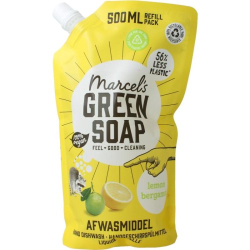 Marcel's Green Soap Afwasmiddel Lemon & Bergamot Navulling 500 ml
