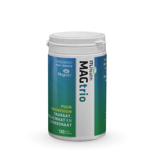120 capsules ITL Health MAGtrio Puur Magnesium Tauraat, Bisglycinaat en L-Threonaat
