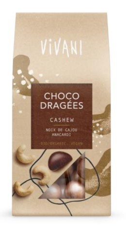 75 Gramm Vivani Choco Dragees Cashew Biologisch