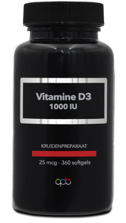 360 softgels APB Holland Vitamine D3 1000 IU