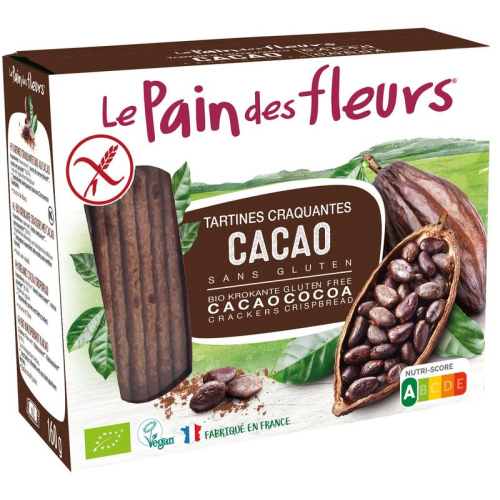 160 Gramm Le Pain des Fleurs Krokante Bio Crackers met Cacao Biologisch