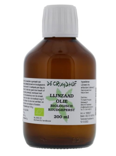 De Cruydhof Lijnzaadolie Biologisch 200 Ml