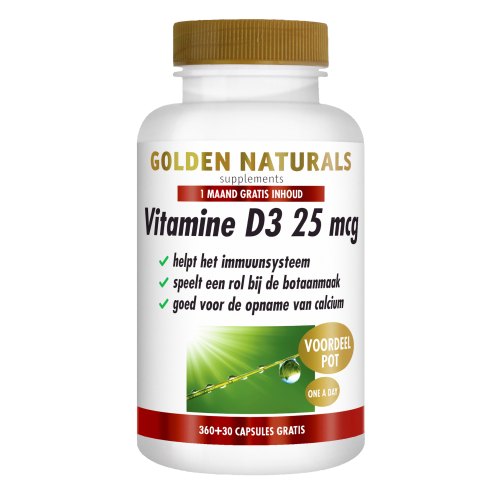360 capsules + 30 capsules Golden Naturals Vitamine D3 25 mcg