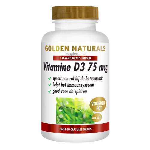 360 capsules + 30 capsules Golden Naturals Vitamine D3 75 mcg