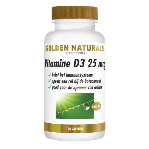 120 Kapseln Golden Naturals Vitamine D3 25 mcg