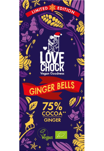 70 gram Lovechock Ginger Bells 75% Biologisch