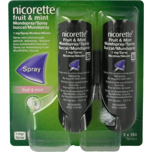 2 x 13,2 ml Nicorette Mondspray Fruit & Mint Duoverpakking