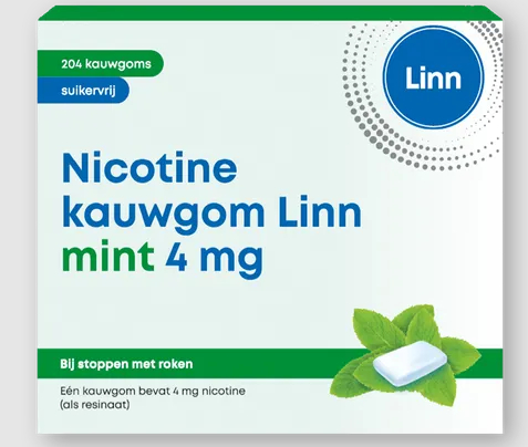 204 stuks Linn Nicotine Kauwgom Mint 4 mg