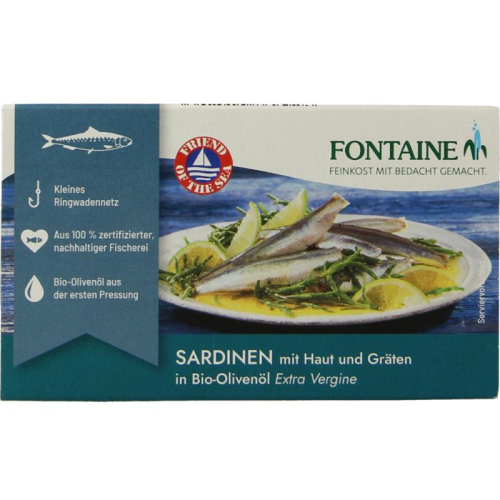 120 gram Fontaine Sardines met Huid en Graat