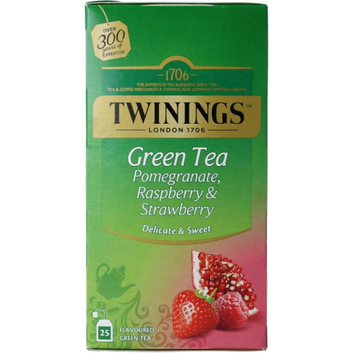 25 zakjes Twinings Green Tea Pomegranate, Raspberry & Strawberry