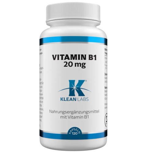 120 capsules Klean Labs Vitamine B1 20 mg
