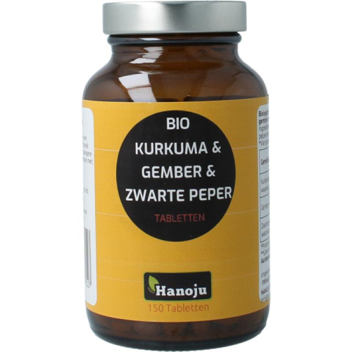 150 tabletten Hanoju Kurkuma & Gember & Zwarte Peper 500mg