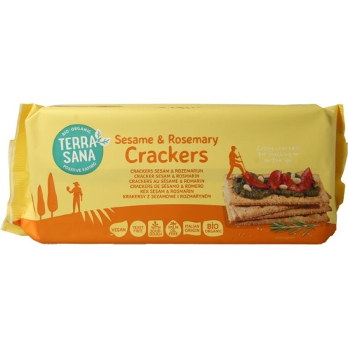 250 gram Terrasana Crackers Sesam & Rozemarijn Gistvrij Biologisch