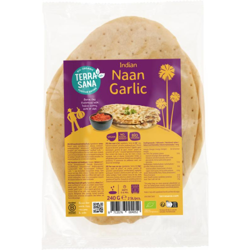 2 pieces Terrasana Naanbrood Knoflook Biologisch
