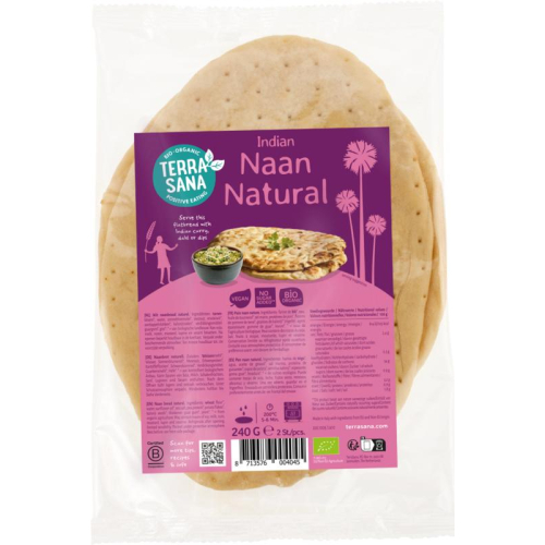 2 pieces Terrasana Naanbrood Naturel Biologisch