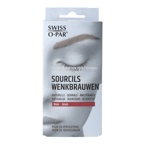 1 set Swiss O-Par Wenkbrauw- en Wimperverf Bruin